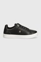 Tommy Hilfiger bőr sportcipő ELEVATED ESSENT SNEAKER MONOGRAM FW0FW07999 fekete AW24