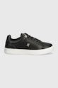 Δερμάτινα sneakers Tommy Hilfiger ELEVATED ESSENT SNEAKER MONOGRAM FW0FW07999 μαύρο AW24