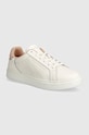 Kožené sneakers boty Tommy Hilfiger ESSENTIAL COURT SNEAKER plochá béžová FW0FW08000