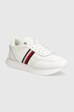 Кросівки Tommy Hilfiger ESSENTIAL RUNNER GLOBAL STRIPES лицьова шкіра білий FW0FW08005