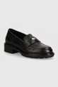 Tommy Hilfiger mokasyny skórzane TH PENNY LOAFER platforma czarny FW0FW08029