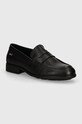 Kožené mokasíny Tommy Hilfiger FLAG LEATHER CLASSIC LOAFER přírodní kůže černá FW0FW08030
