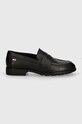 Kožené mokasíny Tommy Hilfiger FLAG LEATHER CLASSIC LOAFER FW0FW08030 černá AW24