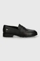Tommy Hilfiger mocassini in pelle FLAG LEATHER CLASSIC LOAFER nero