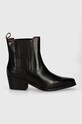 Шкіряні черевики Tommy Hilfiger TH LEATHER COWBOY BOOT FW0FW08033 чорний AW24