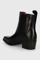 Обувки Кожени боти челси Tommy Hilfiger TH LEATHER COWBOY BOOT FW0FW08033 черен