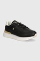 Kožené sneakers boty Tommy Hilfiger CHIC CHUNKY RUNNER plochá černá FW0FW08203