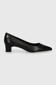 Kožne salonke Tommy Hilfiger TH MID HEEL PUMP FW0FW08204 crna AW24