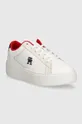 λευκό Δερμάτινα αθλητικά παπούτσια Tommy Hilfiger TH PLATFORM COURT SNEAKER NBK Γυναικεία