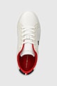 Obuwie Tommy Hilfiger sneakersy skórzane TH PLATFORM COURT SNEAKER NBK FW0FW08210 biały