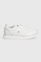 Kožené sneakers boty Tommy Hilfiger ELEVATED ESSENT RUNNER MONOGRAM FW0FW08285 bílá AW24