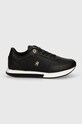 Tommy Hilfiger sneakers din piele ELEVATED ESSENT RUNNER MONOGRAM FW0FW08285 negru AW24