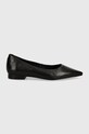 Δερμάτινες μπαλαρίνες Tommy Hilfiger TH POINTY BALLERINA FW0FW08291 μαύρο AW24