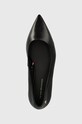 Δερμάτινες μπαλαρίνες Tommy Hilfiger TH POINTY BALLERINA μαύρο FW0FW08291