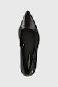 Tommy Hilfiger bőr balerina cipő TH POINTY BALLERINA fekete FW0FW08291