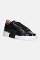 Philipp Plein sneakersy skórzane Crocco Lo-Top Hexagon platforma czarny USC0653.PTE003N.02