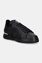 Philipp Plein sneakersy skórzane Nappa Lo-Top Fur Hexagon płaska czarny USC0691.PLE075N.0202