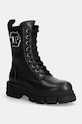 Philipp Plein bocanci de piele Embossed Army Boot pana la 5 cm negru WSE0811.PLE010N.02