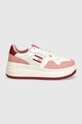 Кроссовки Tommy Jeans TJW RETRO BASKET FLATFORM MIX EN0EN02654 розовый AW24