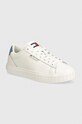Kožené sneakers boty Tommy Jeans TJW CUPSOLE SNEAKER DENIM plochá bílá EN0EN02652