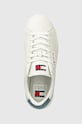 Kožené sneakers boty Tommy Jeans TJW CUPSOLE SNEAKER DENIM bílá EN0EN02652