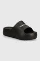 Παντόφλες Tommy Jeans TJW CHUNKY FLATFORM 5-8 cm μαύρο EN0EN02586