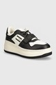 Кросівки Tommy Jeans TJW RETRO BASKET FLATFORM VELCRO лицьова шкіра чорний EN0EN02573