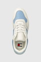 Tommy Jeans sneakers in pelle TJW RETRO BASKET TONAL LOGO blu EN0EN02571