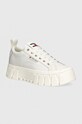 Tenisky Tommy Jeans TJW VULC FLATFORM LC MIX MEDIA přírodní kůže bílá EN0EN02569