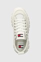 Tenisky Tommy Jeans TJW VULC FLATFORM LC MIX MEDIA bílá EN0EN02569