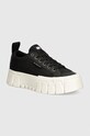 Tenisky Tommy Jeans TJW VULC FLATFORM LC MIX MEDIA přírodní kůže černá EN0EN02569