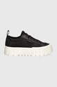 Tenisky Tommy Jeans TJW VULC FLATFORM LC MIX MEDIA EN0EN02569 černá AW24