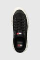 Tenisky Tommy Jeans TJW VULC FLATFORM LC MIX MEDIA černá EN0EN02569