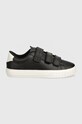 Шкіряні кросівки Tommy Jeans TJW CUPSOLE SNEAKER VELCRO EN0EN02568 чорний AW24