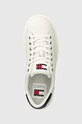 Шкіряні кросівки Tommy Jeans TJW FOXING FLATFORM білий EN0EN02567