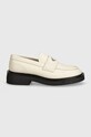Tommy Jeans bőr mokaszin TJW FLAT LOAFER EN0EN02557 bézs AW24
