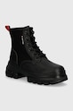 Черевики Tommy Jeans TJW CHUNKY LACE UP BOOT MIX MAT лицьова шкіра чорний EN0EN02554