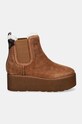 Замшеві черевики Guess JILAINE2 FLFJL2.LEA10.BROWN коричневий AW24