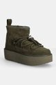 Semišové snehule Inuikii Classic Low Platform zateplené zelená 75204.004.Green