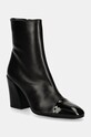 Furla cizme de piele Essential Ankle Boot peste 8 cm negru YI65FNU.NE0000.O6000