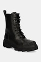 Furla bocanci de piele Gum Army Boot cu snur negru YI60FGU.BX3508.O6000