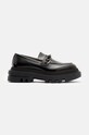 Кожаные мокасины AllSaints Alexia Chain Loafer платформа чёрный W060FB