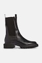 Kožne gležnjače AllSaints Hallie Boot zrnata koža crna W115FB