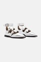 AllSaints balerini de piele Susan Buckle Shoe W123FB argintiu AW24