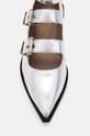 Încălțăminte AllSaints balerini de piele Susan Buckle Shoe W123FB argintiu