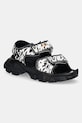 Sandále adidas by Stella McCartney Hika Sandal Canvas AOP plochý čierna IF1797