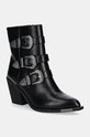 Buffalo botine West Biker Lo peste 8 cm negru 1221041.BLK