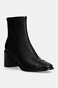 Kožené členkové topánky Tory Burch Cap-Toe Heel Ankle Boot usňová koža čierna 159425.006