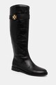 Vysoké čižmy Tory Burch T Lock Riding Boot 158799.006 čierna AW24