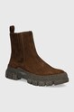 Semišové kotníkové boty Weekend Max Mara GENEPI semišová kůže hnědá 2425796055600.BR.GENEPI